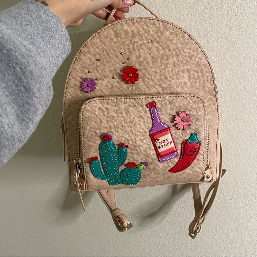 Kate Spade Hot Sauce and Cactus Tan Backpack